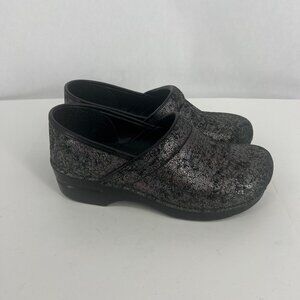 Dansko Metallic Black Clogs